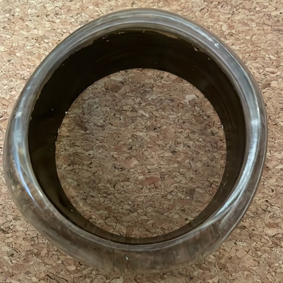 Chunky Asymmetric Clear Lucite Gold Brown Bangle Bracelet Vintage Retro Jewelry - Picture 5 of 7